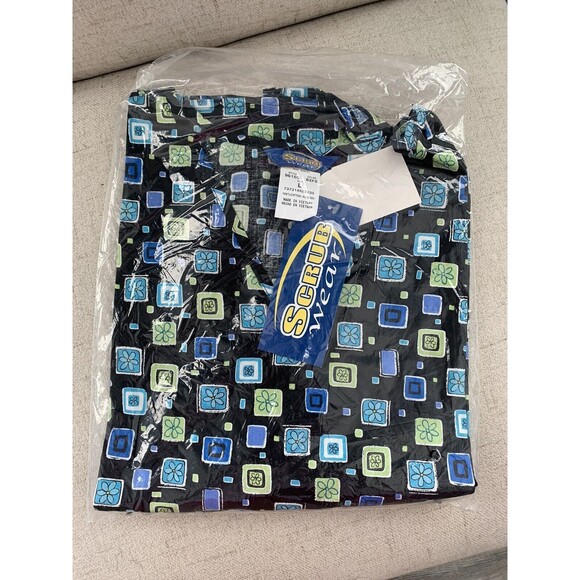 Scrub Wear Scrub Top Women's Size Lrg Multicolor Short Sleeve ER Hospital - Picture 1 of 5